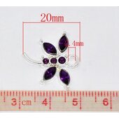 Riipus sudenkorento violeteilla kristalleilla 20 x 19 mm, 1 kpl