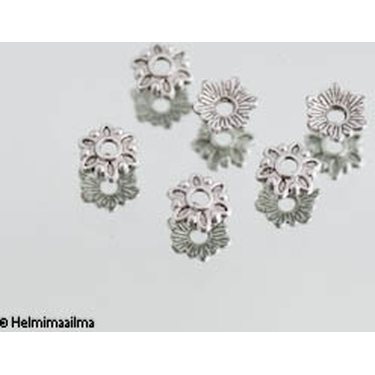 Helmihattu antiikkihopea kukka 8 mm, 10 kpl
