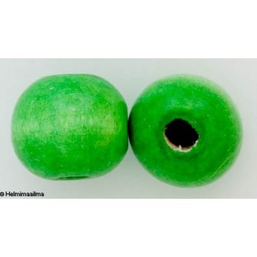 Puuhelmi vihreä pyöreä 19-20 mm, 5 kpl